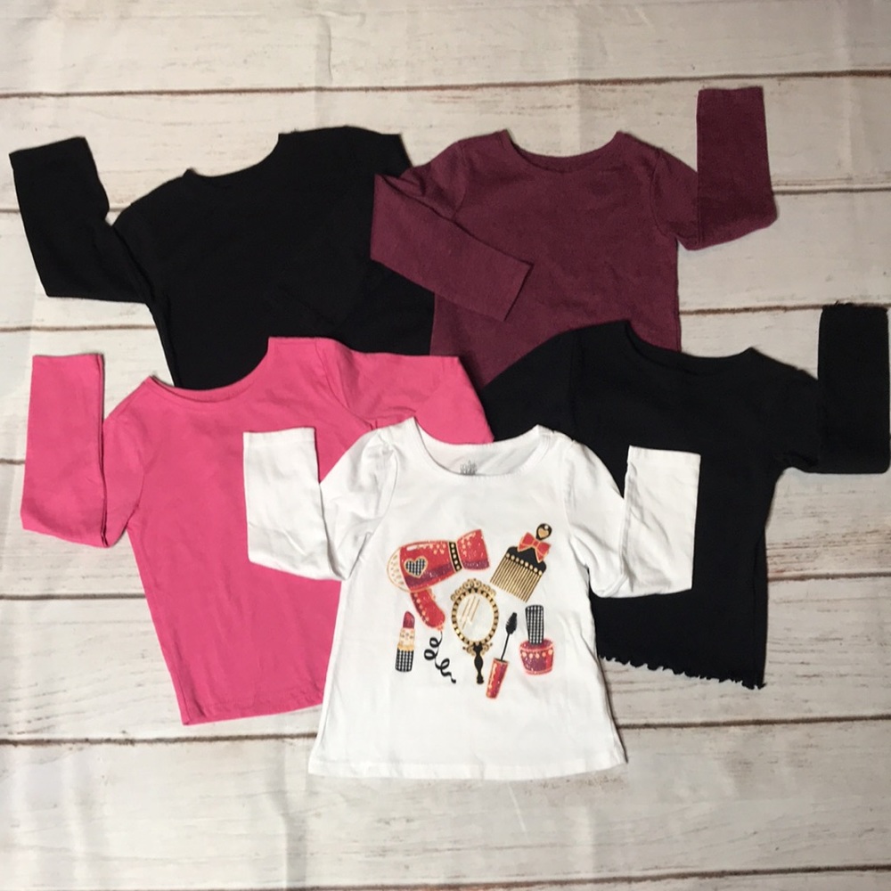 Five Long Sleeve TopsToddler Girl Size 3T